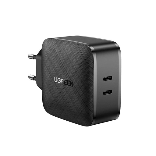 Ugreen CD216 Hálózati gyorstöltő adapter 2xUSB Type-C 66W PD fekete
