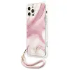 iPhone 12 Pro Max Guess GUHCP12LKSMAPI Marble tok pánttal pink - 0. kép