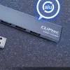 Cliptec USB HUB Adapter, USB Type-C Csatlakozással - USB 3.1 + 2xUSB 2.0 + MicroSD kártyaolvasóval Aljzattal Szürke - 1. kép