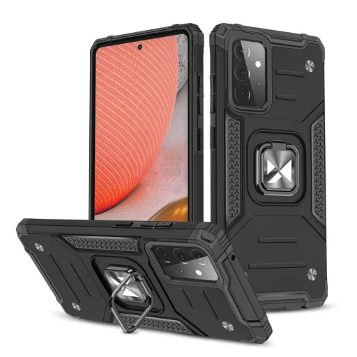 Samsung Galaxy A72 4G Wozinsky Ring Armor Case Kickstand telefontok fekete