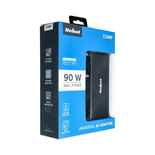 Rebel Univerzális hálózati laptop töltő adapter 95W 18-20V fekete