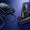 Joyroom HKL-USB59 Sharp Series 3.4A Hálózati töltő adapter 3x USB aljzattal fekete - 0. kép