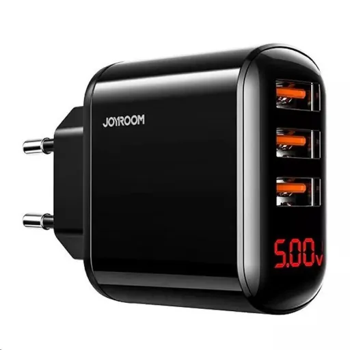 Joyroom HKL-USB59 Sharp Series 3.4A Hálózati töltő adapter 3x USB aljzattal fekete