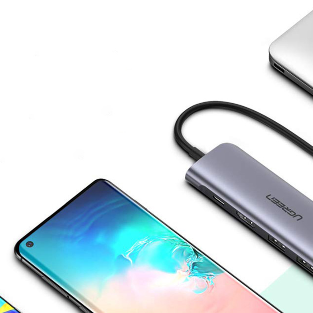 Ugreen 6w1 HUB adapter USB Type C - 2x USB 3.0 Gen 1 / USB Type-C PD 100 W / HDMI 4K / SD és micro SD (TF) kártyaolvasó szürke (CM195 70411) - 7