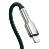 Baseus Cafule Metal nylon harisnyázott USB Type-C/ Lightning kábel PD 20W 2m zöld (CATLJK-B06) - 3. kép