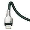 Baseus Cafule Metal nylon harisnyázott USB Type-C/ Lightning kábel PD 20W 2m zöld (CATLJK-B06) - 4. kép