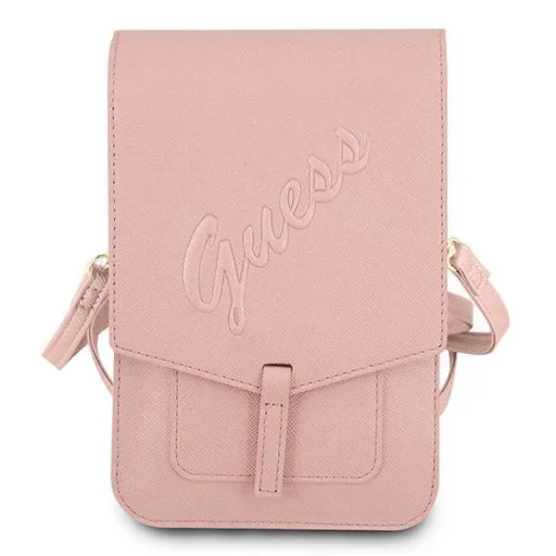 Guess GUWBRSAVSPI Saffiano Script táska pink