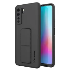 Huawei P40 Lite 5G Wozinsky Kickstand flexibilis szilikon tok fekete