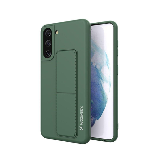 Samsung S21+ Plus Wozinsky Kickstand flexibilný silikónový kryt tmavozelený