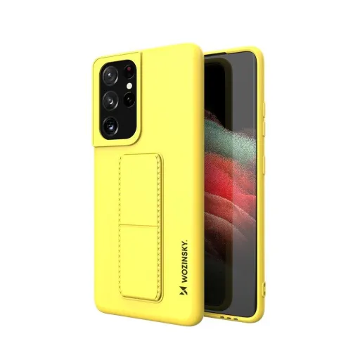 Samsung S21 Ultra Wozinsky Kickstand flexibilis szilikon tok citromsárga Samsung S21 Ultra Wozinsky Kickstand flexibilis szilikon tok citromsárga