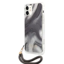 iPhone 12 mini Guess GUHCP12SKSMAGR Marble tok pánttal szürke