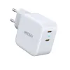 Cloetech Hálózati töltő adapter 2x USB Type-C aljzattal PD 40W 3A fehér (PD6009-EU) - 0. kép