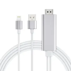 Choetech Lightning - HDMi átalakító adapter USB csatlakozóval 1.8m fehér (LH0020)