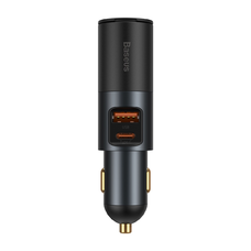 Baseus Share Together Autós szivargyújtós töltő USB / USB Type-C / 120W QC PD szürke