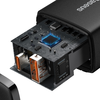 Baseus Compact hálózati töltő adapter USB Type-C / USB-A 20W 3A PD QC3.0 fekete (CCXJ-B01) - 3. kép