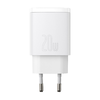 Baseus Compact hálózati töltő adapter USB Type-C / USB-A 20W 3A PD QC3.0 fehér (CCXJ-B02) - 0. kép