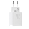 Baseus Compact hálózati töltő adapter USB Type-C / USB-A 20W 3A PD QC3.0 fehér (CCXJ-B02) - 1. kép