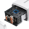 Baseus Compact hálózati töltő adapter USB Type-C / USB-A 20W 3A PD QC3.0 fehér (CCXJ-B02) - 3. kép
