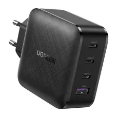 Ugreen Hálózati töltő adapter PPS 65W USB / 3x USB Type-C QC 3.0 PD SCP FCP AFC (gallium nitrid) fekete (CD224 70774)