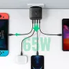 Ugreen Hálózati töltő adapter PPS 65W USB / 3x USB Type-C QC 3.0 PD SCP FCP AFC (gallium nitrid) fekete (CD224 70774) thumbnail