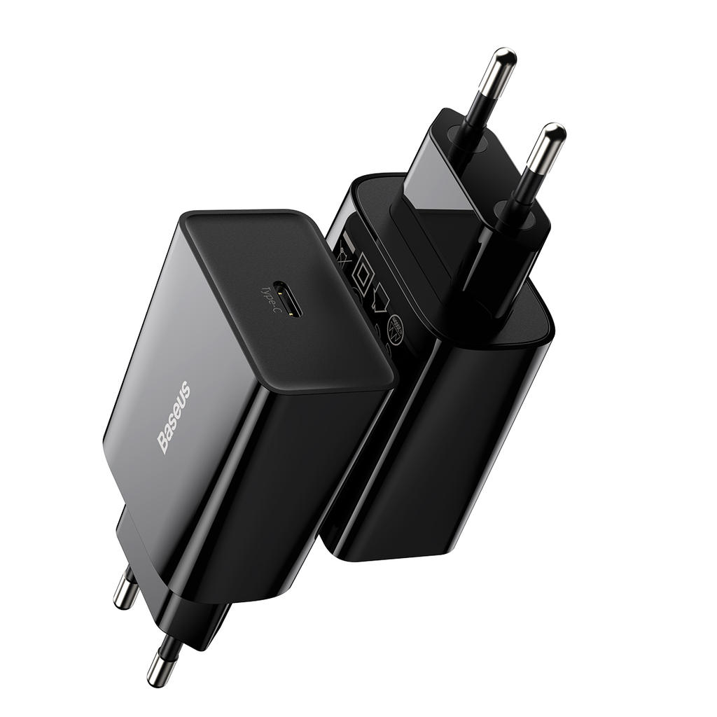 Baseus Speed Mini Hálózati töltő adapter USB Type-C 20W 3A PD QC fekete (CCFS-SN01) - 2