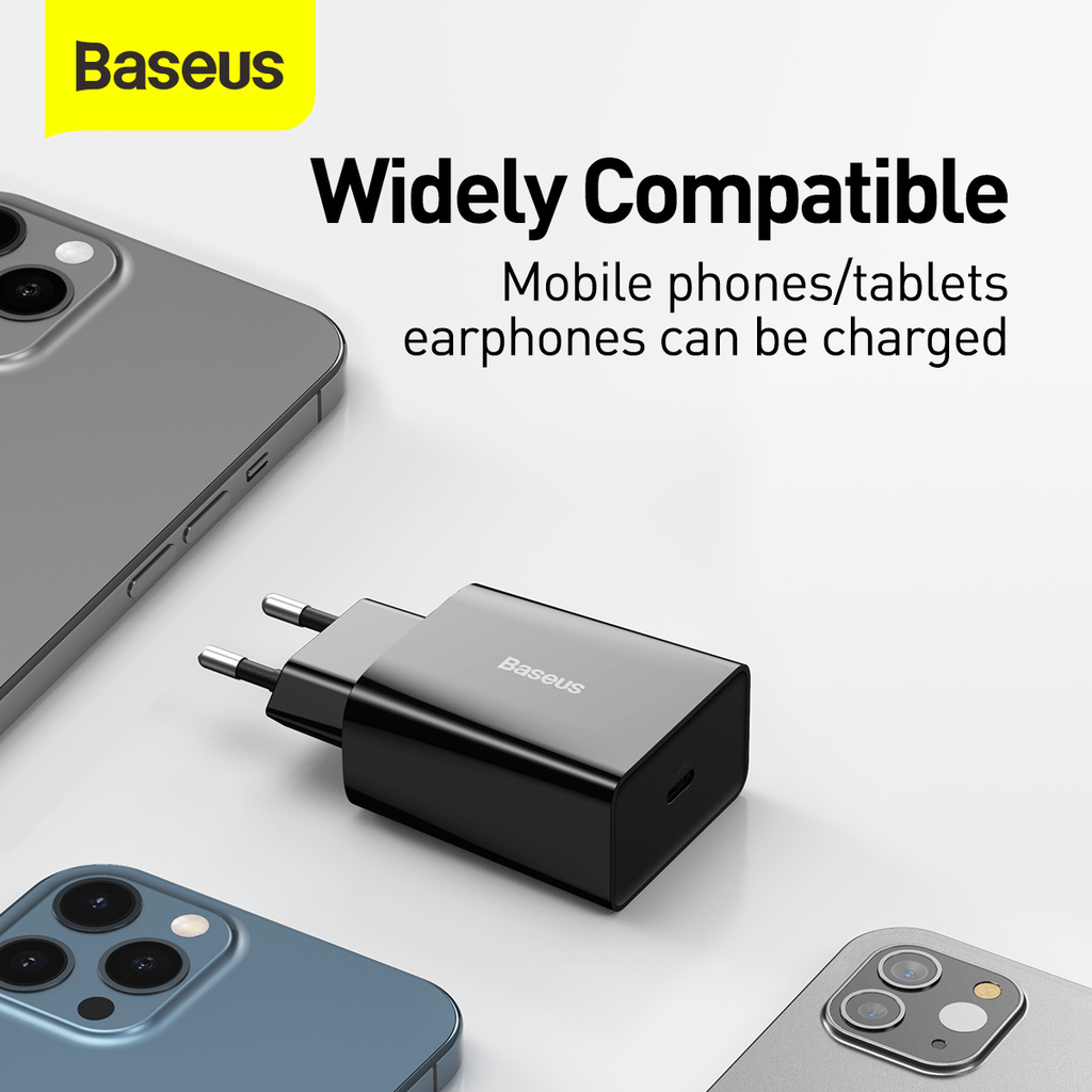 Baseus Speed Mini Hálózati töltő adapter USB Type-C 20W 3A PD QC fekete (CCFS-SN01) - 11