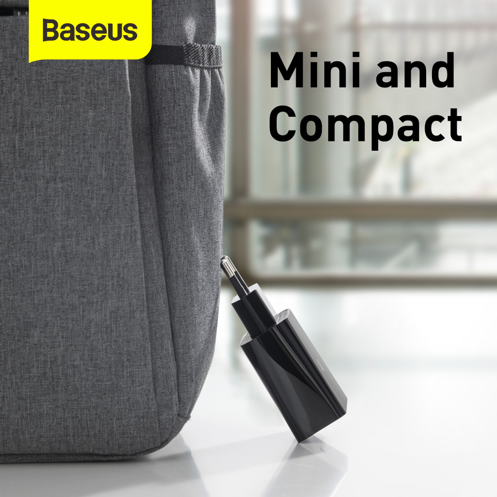 Baseus Speed Mini Hálózati töltő adapter USB Type-C 20W 3A PD QC fekete (CCFS-SN01) - 14