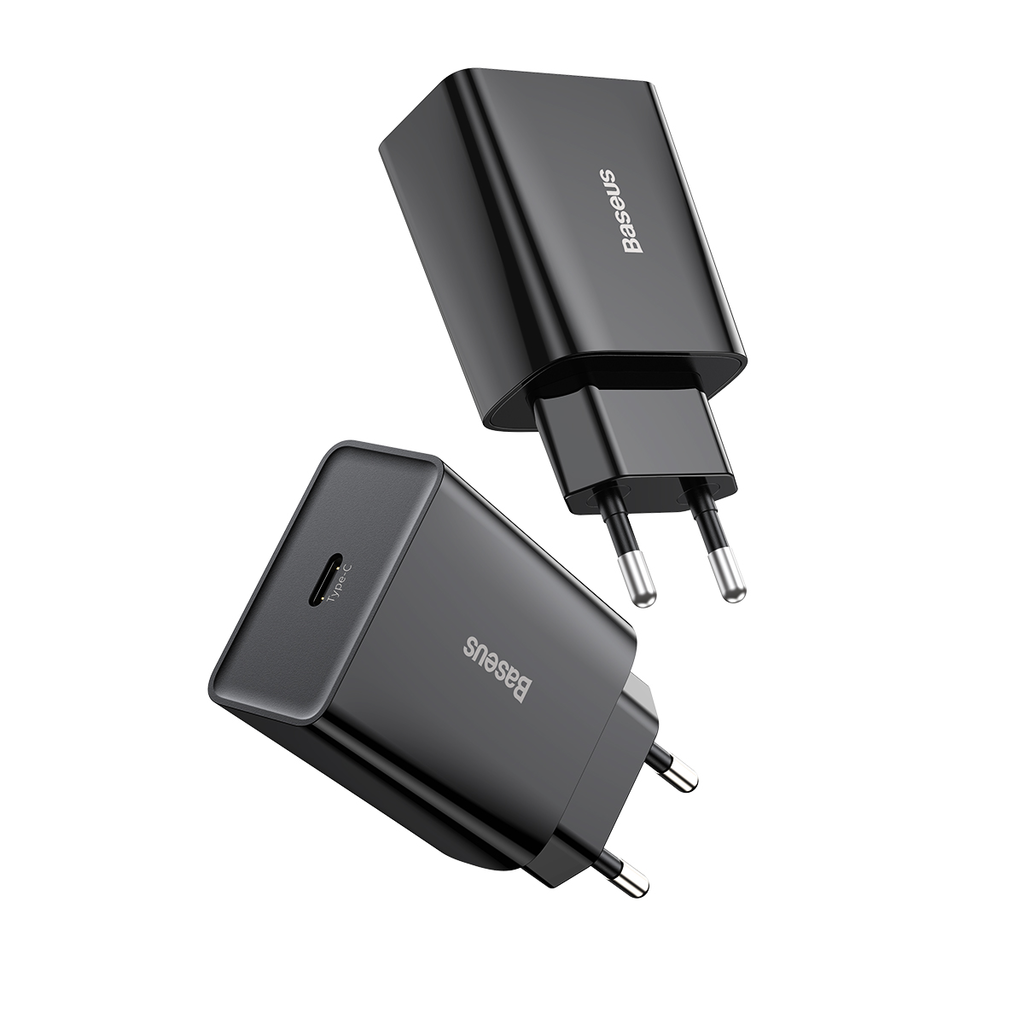 Baseus Speed Mini Hálózati töltő adapter USB Type-C 20W 3A PD QC fekete (CCFS-SN01) - 3
