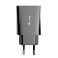 Baseus Speed Mini Hálózati töltő adapter USB Type-C 20W 3A PD QC fekete (CCFS-SN01)