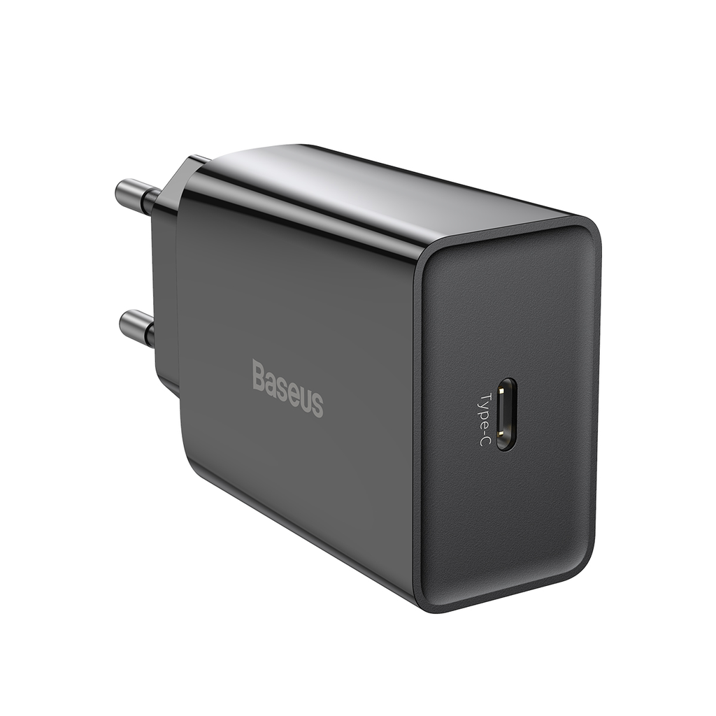 Baseus Speed Mini Hálózati töltő adapter USB Type-C 20W 3A PD QC fekete (CCFS-SN01) - 5