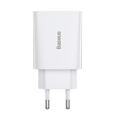Baseus Speed Mini Hálózati töltő adapter USB Type-C 20W 3A PD QC fehér (CCFS-SN02)