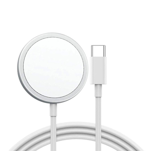 Vezeték nélküli mágneses Qi gyorstöltő 15W MagSafe kompatibilis fehér