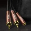 Ugreen 3.5mm mini jack (aljzat) - 2xRCA (csatlakozó) aucio kábel 1m barna (AV194 50129) - 2. kép