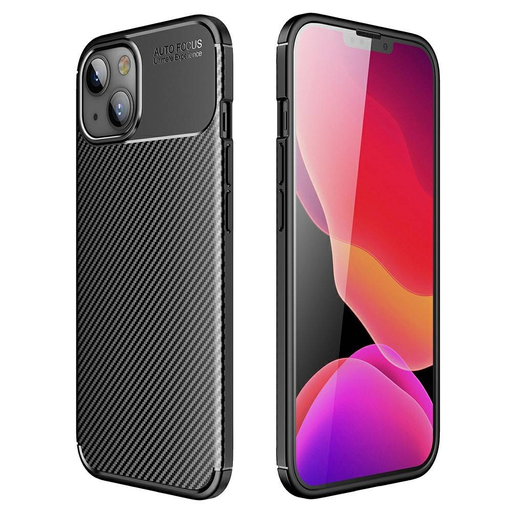 iPhone 13 Armored szénszál mintájú TPU tok fekete iPhone 13 Armored szénszál mintájú TPU tok fekete