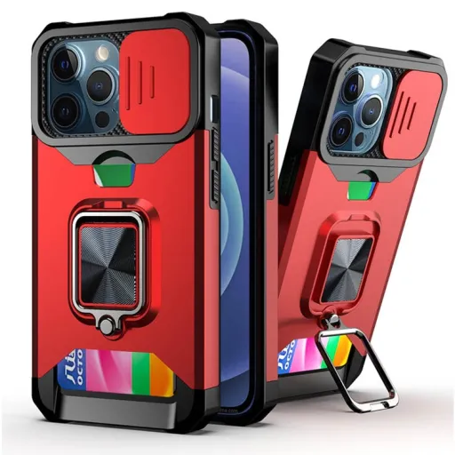 Samsung A52 Ring Armor tok kameralencse védővel, kihajtható támasszal, kártyatartóval piros (sam-a52-ring-armor-red) Samsung A52 Ring Armor tok kameralencse védővel, kihajtható támasszal, kártyatartóval piros (sam-a52-ring-armor-red)