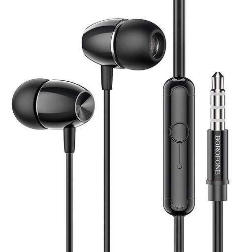 Borofone BM57 Platinum Drôtové slúchadlá 3.5mm jack čierne