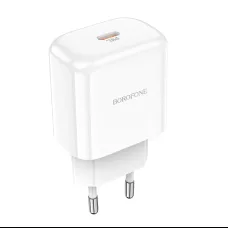 Borofone BN3 Hálózati USB töltő USB Type-C QC 3.0 PD 2.0 20W fehér