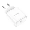 Borofone BN3 Hálózati USB töltő USB Type-C QC 3.0 PD 2.0 20W fehér - 4. kép