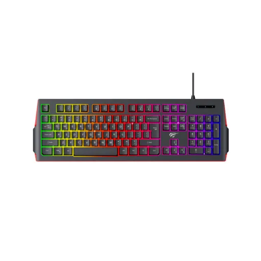 Havit KB866L Gamer mechanikus billentyűzet fekete RGB LED világítással - ANGOL