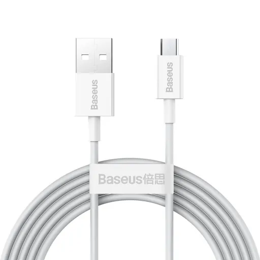 Baseus Superior Series USB - micro USB gyorstöltő adatkábel 2A 2m fehér (CAMYS-A02)