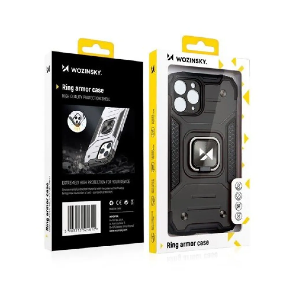 iPhone 13 Pro Wozinsky Ring Armor Case Kickstand telefontok fekete - 7