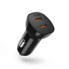 Choetech autós szivargyújtós gyorstöltő 2x USB Type C 40W FCP AFC fekete (TC0008) - 2. kép