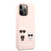 iPhone 13 Pro Karl Lagerfeld KLHCP13LSSKCI Karl Choupette Liquid Silicone tok pink - 0. kép