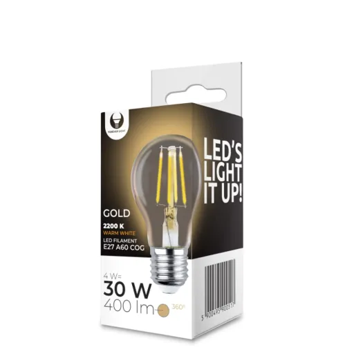 Forever Light COG Gold Izzó E27 A60 4W 230V 2200K 400lm vintage, dekor, Edison