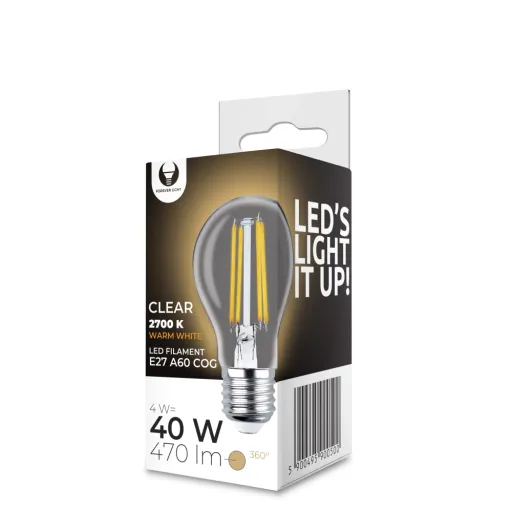 Forever Light COG Clear Izzó E27 A60 4W 230V 2700K 470lm