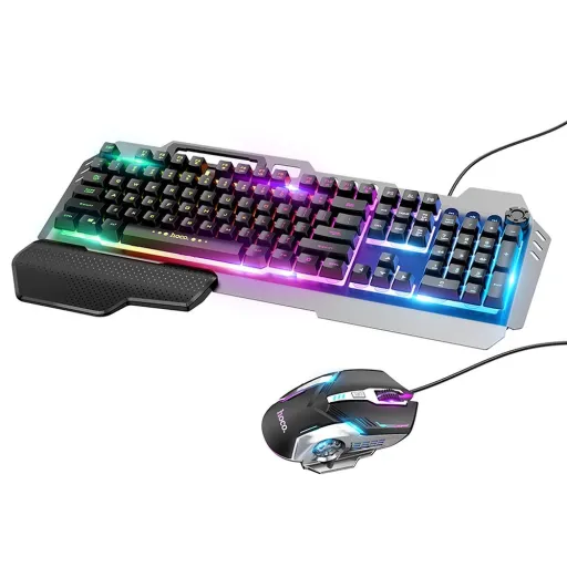 Hoco RGB Gamer vezetékes billentyűzet és egér fekete - ENG kiosztással