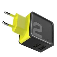 ROCK Sugar hálózati, fali USB töltő adapter 2 USB aljzattal