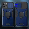 iPhone 7/8/SE 2020/SE 2022 Ring Lens tok kameralencse védővel és kihajtható támasszal sötétkék - 2. kép