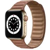 Apple Watch 3/4/5/6/7/8/SE 38/40/41mm barna Loop Leather bőr óraszíj mágneses - 0. kép