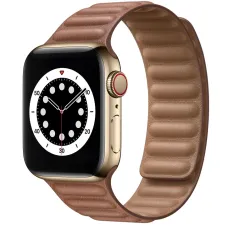 Apple Watch 3/4/5/6/7/8/SE 38/40/41mm barna Loop Leather bőr óraszíj mágneses